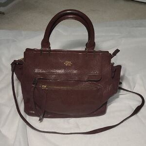 Vince Camuto Rich Brown Leather Satchel